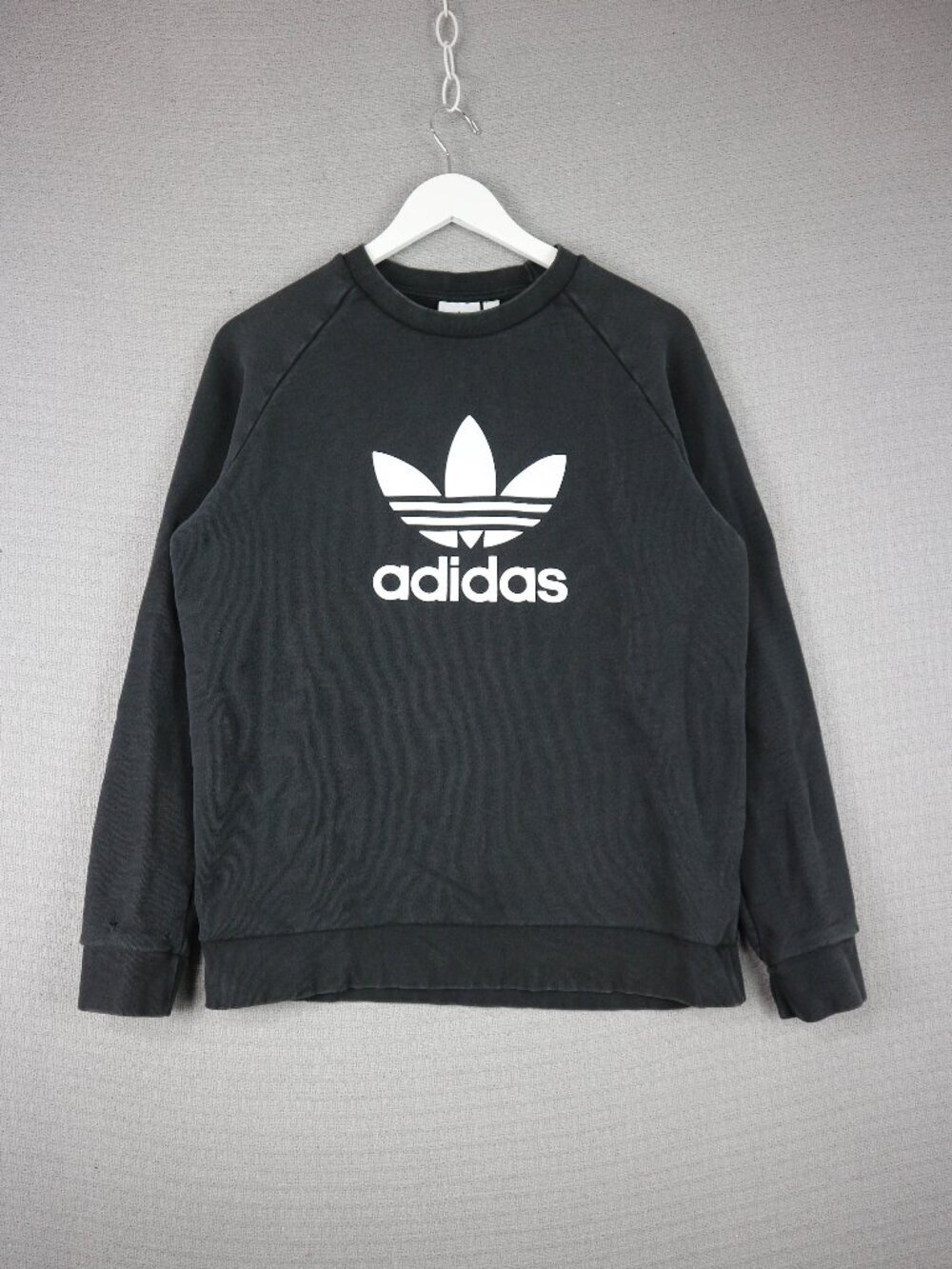 Adidas Trifoil Logo Faded Black Crewneck Womens Medium